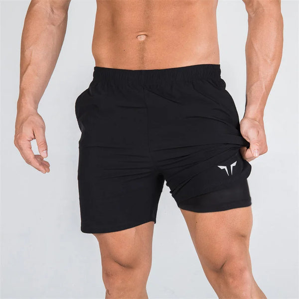 Men's Double-Deck Fitness Sports Shorts