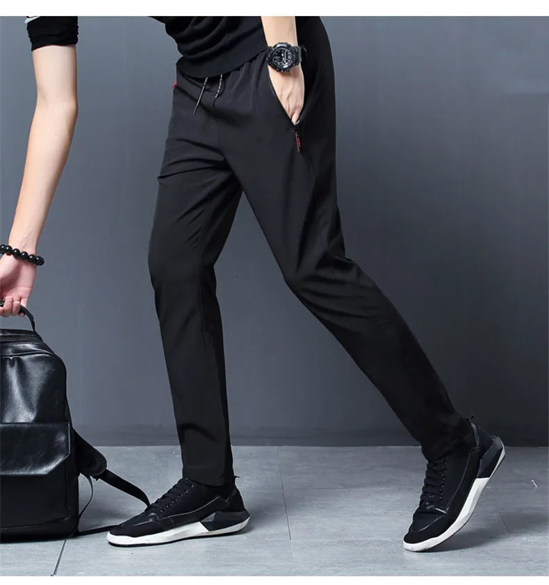 Men Sport Pants With Zipper Pockets