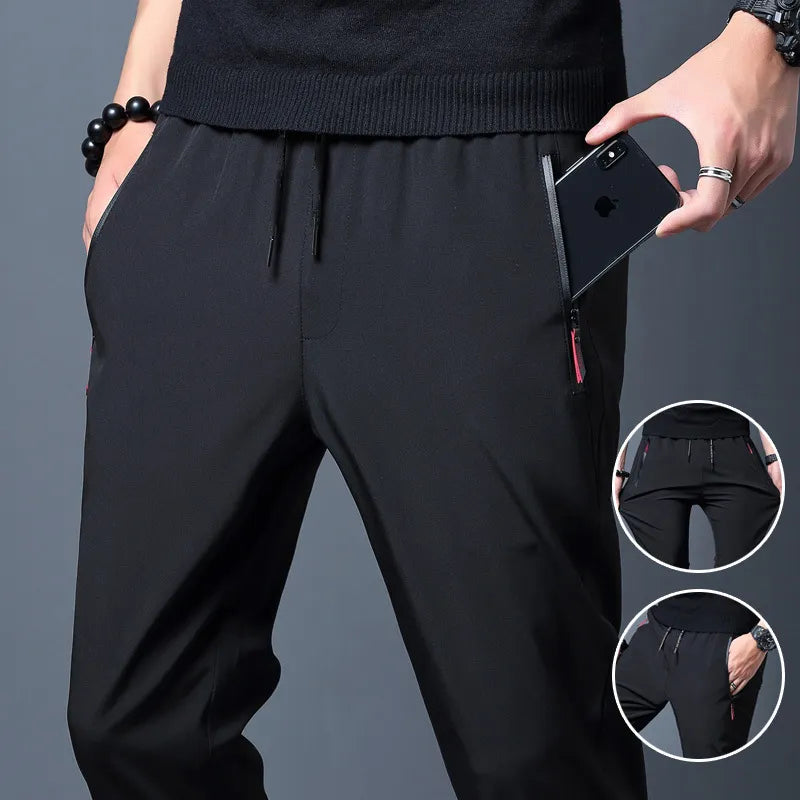 Men Sport Pants With Zipper Pockets