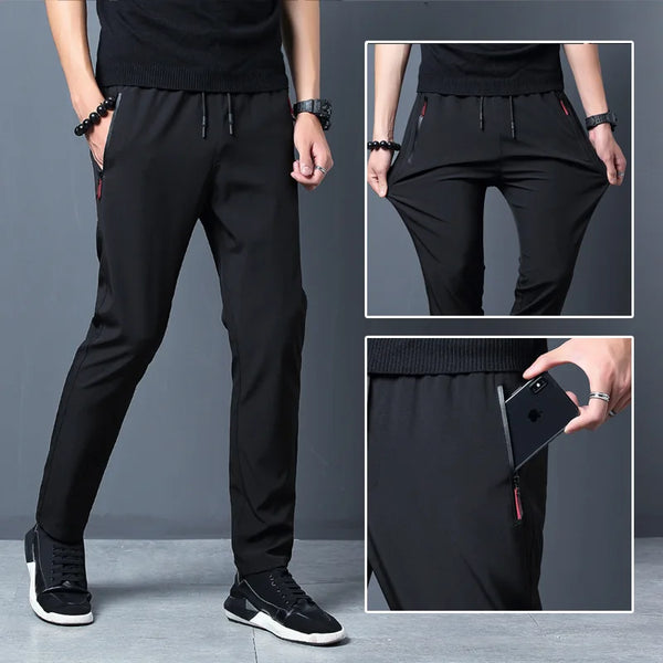 Men Sport Pants With Zipper Pockets